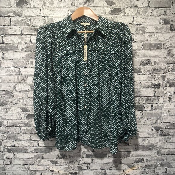EUC Max Studio Geometric Button Down Shirt Women's Size XL (With Tags) - Picture 1 of 15